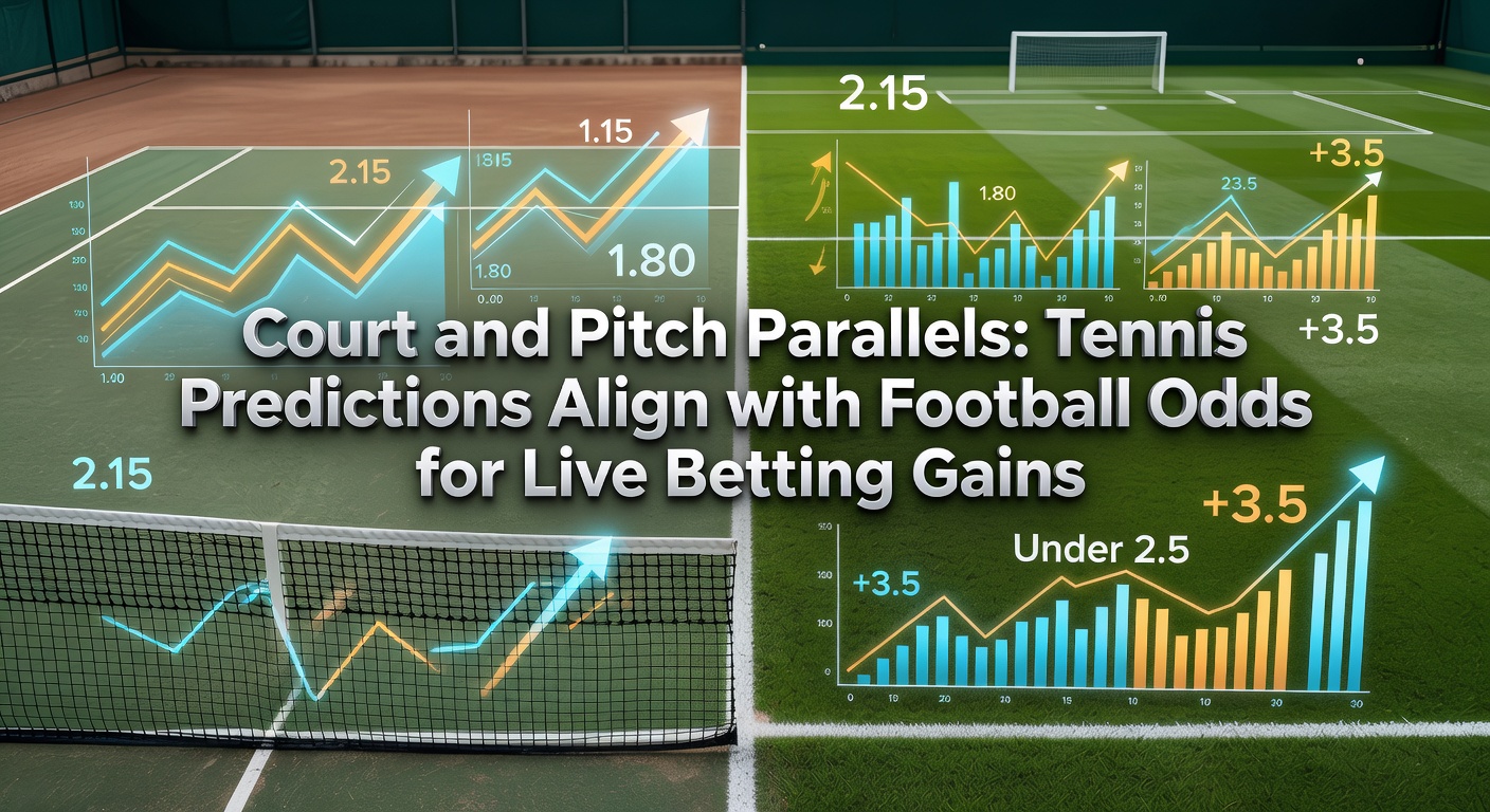 Spannende actie op een tennisbaan naast een voetbalveld, illustrerend de parallellen in live betting dynamieken