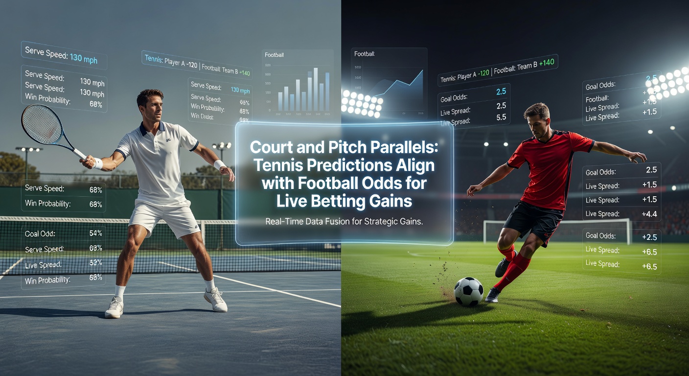 Grafiek met overlappende lijnen van tennis- en voetbalodds tijdens live wedstrijden, highlightend predictieve alignments