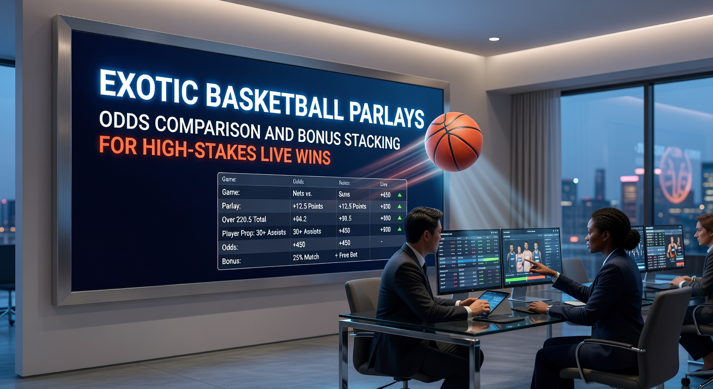 Basketbalspelers in actie tijdens een spannende NBA-wedstrijd met focus op live parlay weddenschappen