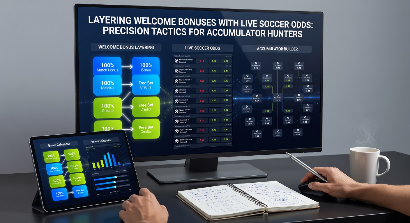 Voorbeeld van live voetbalwedstrijd met odds overlay voor accumulator selecties, toonmakend dynamische veranderingen
