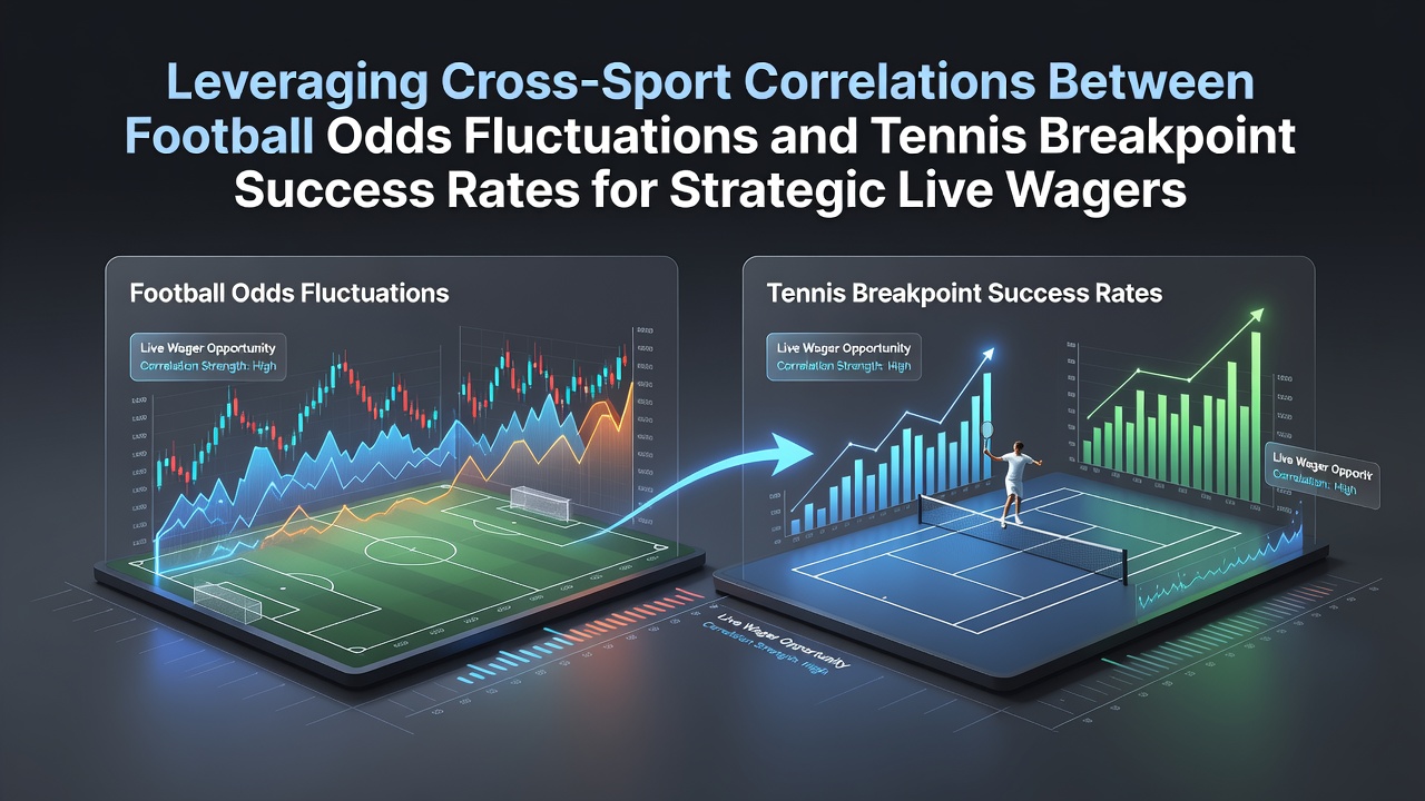 Grafiek die fluctuaties in voetbalodds weergeeft naast tennisbreakpointpercentages in live weddenschappen