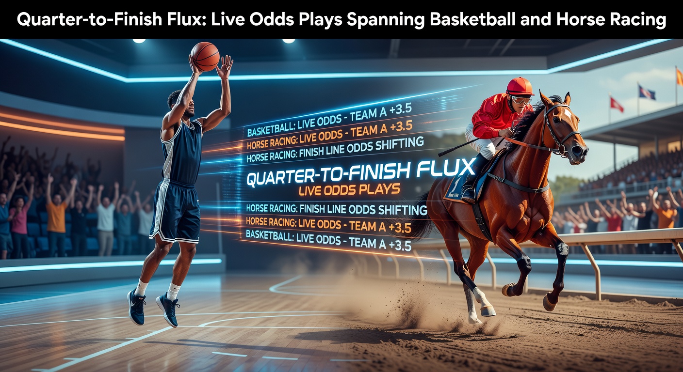 Live weddenschapsschermen met basketbalwedstrijd en paardenrace in actie, odds die real-time veranderen