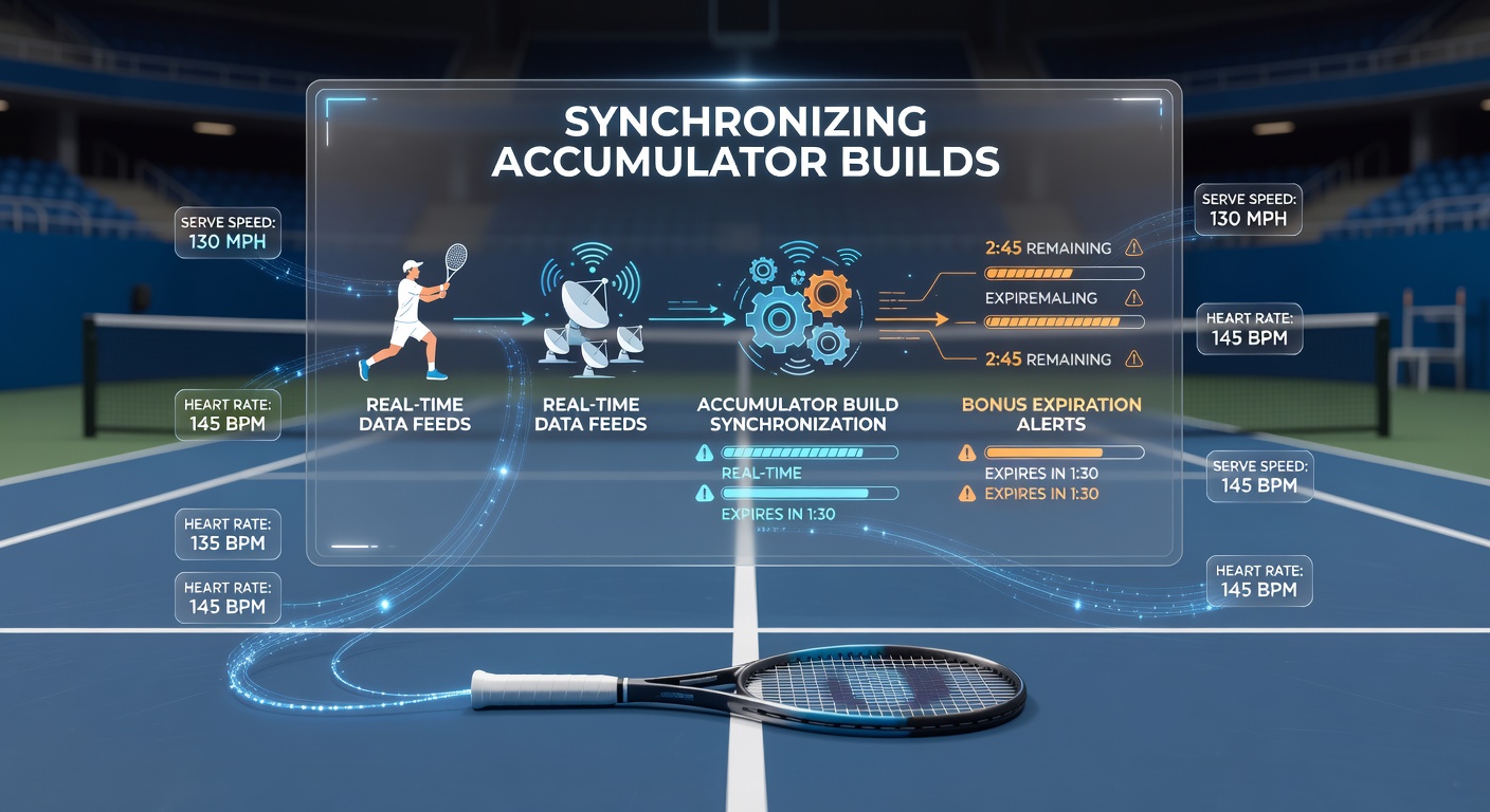 Dashboard met gesynchroniseerde tennis accumulator builds en bonus alerts